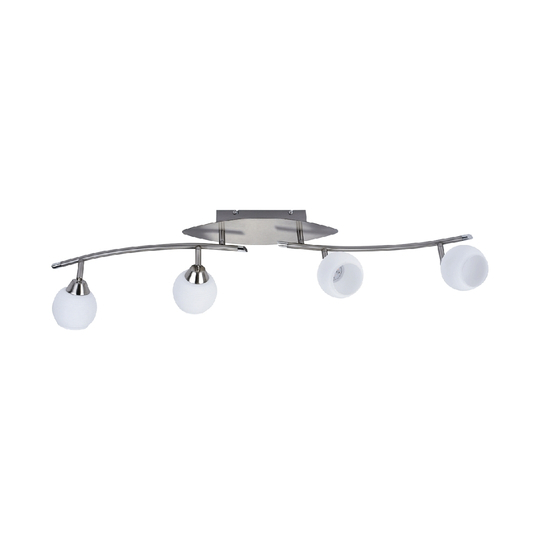 MeLiTec LED Deckenleuchte D123 B-Ware S-Form 4 Spots schwenkbar nickel 97cm Deckenleuchte, Leuchte,