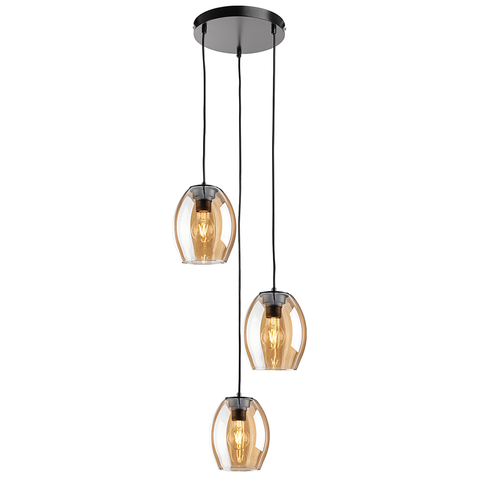 Pendelleuchte DP30 Glas 3 flammig Amber B-Ware Pendelleuchte DP30 Glas 3 flammig Amber B-Ware