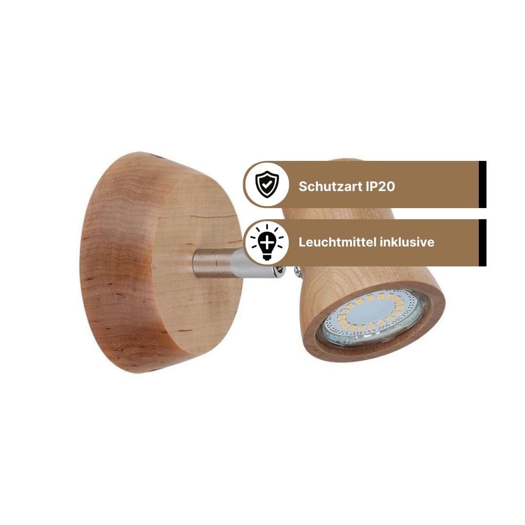 SPOT Light Venla Wandleuchte Incl. 1xLED GU10 4,5W 360lm 3000K Birke SPOT Light Venla Wandleuchte Incl. 1xLED GU10 4,5W 360lm 3000K Birke