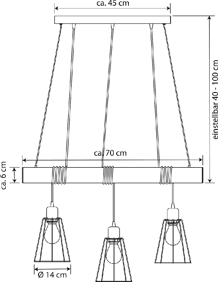 Pendelleuchte DP16 3-flammig anthrazit
