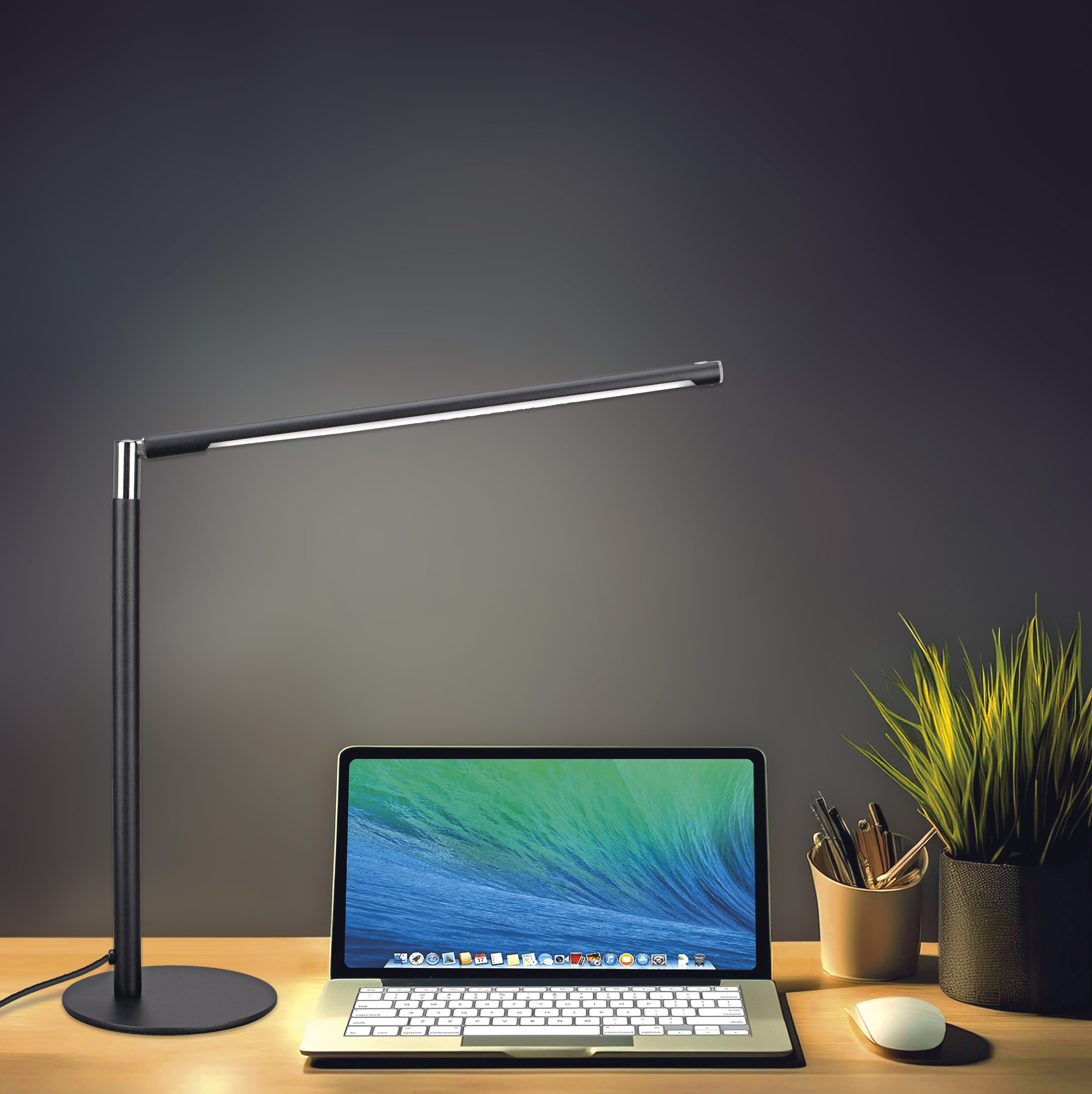 LED-Schreibtischlampe - schwarz, dimmbar, 3 Lichtfarben, Memory-Funktion, T186-2 Lampe, Computer, Laptop, Pc, Schreibtisch,