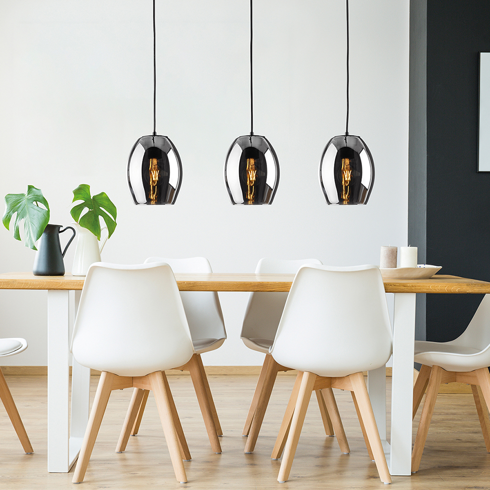 Pendelleuchte DP27 Glas 3flammig Rauchglas B-Ware