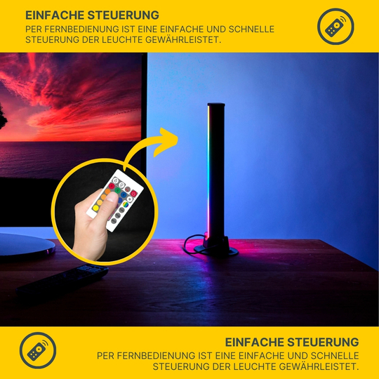 MeLiTec 2 Tischleuchten RGBW ML03/ ML04 mit Musiksensor, weiß oder schwarz