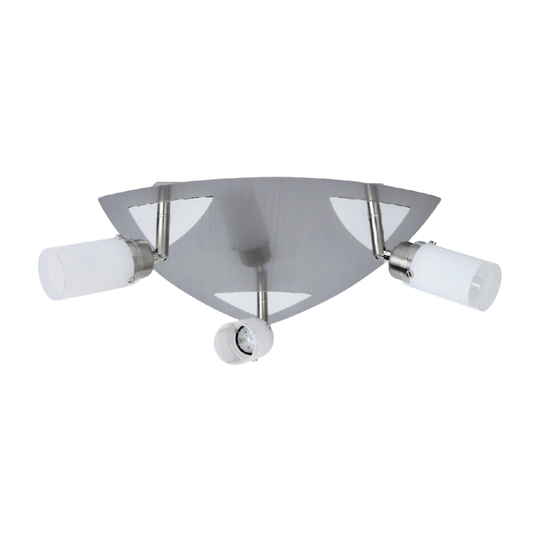 MeLiTec LED Deckenleuchte D65-1 Wankelform, nickel matt Beleuchtung, Deckenleuchte, Leuchte, Zimmer, Duscharmatur,