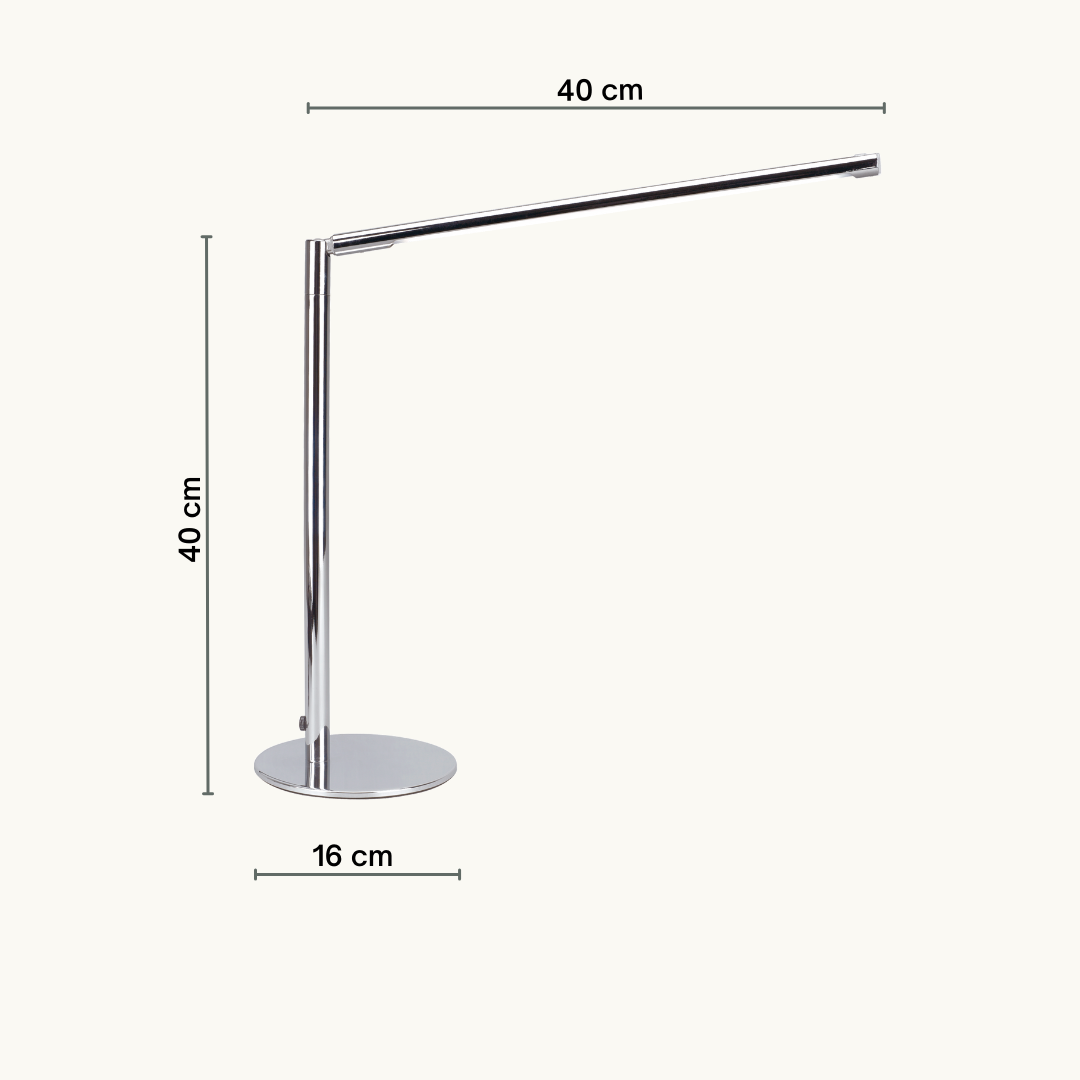 LED-Schreibtischlampe - chrom, dimmbar, 3 Lichtfarben, Memory-Funktion, T186-1 Lampe,